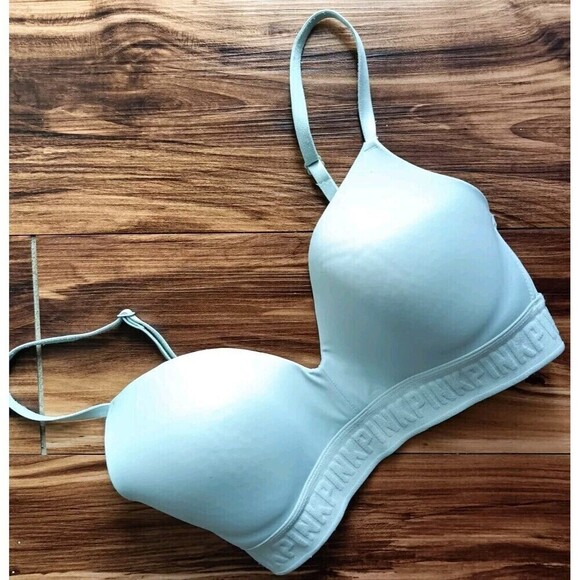 PINK by Victoria's Secret Wireless Bra Size 32D Wireless Soft Sage Love Pink - Picture 1 of 7